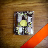 Dark Turkish & Pistachio Duo Bar, handmade by Donarch Fine Chocolate